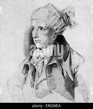 William Cowper: English poet and hymnodist: 26 November 1731 – 25 April 1800. After a picture by Sir Thomas Lawrence. Stock Photo