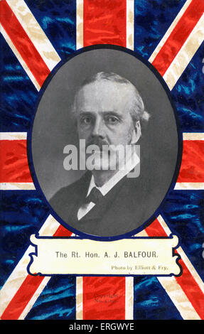 BALFOUR, The Right Honourable A J - portrait Creator of the Balfour Declaration - provided for creation of Jewish state in Stock Photo