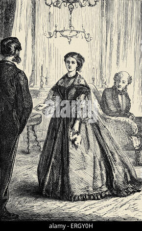 'Can you forgive her?'  Vol II by Anthony Trollope.  First published in 1864 and 1865. Caption reads: 'She managed to carry Stock Photo