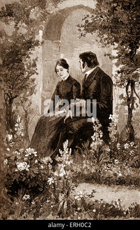 Jane Eyre by Charlotte Brontë. Caption reads: 'You don't hesitate to take a place at my side, do you ?' (Mr Rochester and Jane Stock Photo