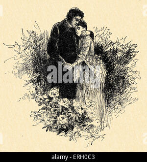 Jane Eyre by Charlotte Brontë. Caption reads: 'Are you happy, Jane ?' (Mr Rochester and Jane Eyre). Charlotte Brontë, British Stock Photo