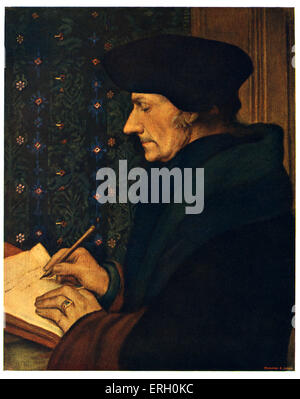 Erasmus of Rotterdam - after a painting by Hans Holbein the Younger. Dutch humanist and theologian October 27, 1466/1469 – July 12, 1536. Stock Photo