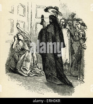 Alexandre Dumas 'The Three Musketeers', chapter XXI, The Comtesse de Winter - Caption reads:  'After approaching Milady with a Stock Photo