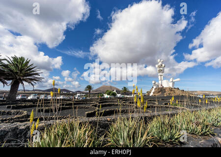 Sculpture, Monumento al Campesino by artist and architect Cesar Manrique, at Casa Museo del Campesino, Mozaga, UNESCO Biosphere Stock Photo