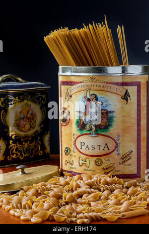 A sampling of whole wheat pasta. Stock Photo