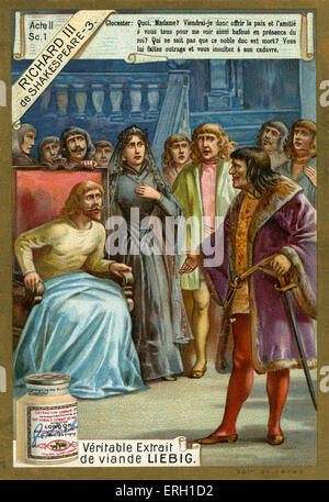 Richard III by William Shakespeare. Act II, Scene 1.  The unwell King Edward IV receives his brother Richard, Duke of Stock Photo