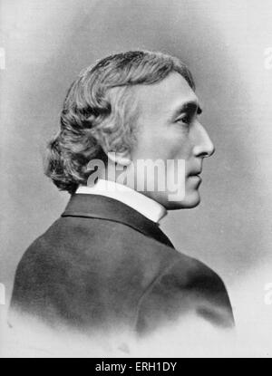 Henry Irving - portrait of the English actor. HI: February 6, 1838 – October 13, 1905.  Born John Henry Brodribb. Signed 1887? Stock Photo