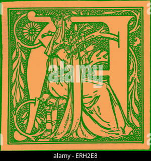 Illuminated letter 'A ' - from The Romance of Tristram and Iseut. Illustration by Maurice Lalau. Published 1910. Stock Photo