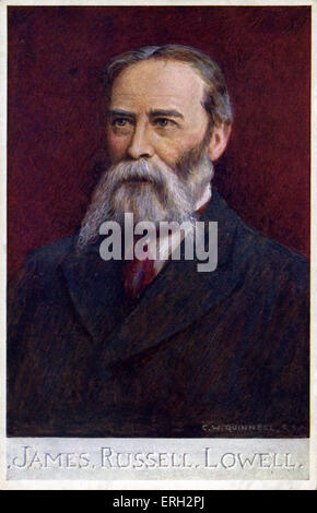 James Russell Lowell, American Romantic poet. 22 February 1819 – 12 August 1891. Stock Photo