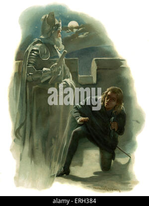 The ghost of Hamlet's father appears to him in Hamlet, Prince of Denmark. Act I, Scene 5: Ghost: 'I am thy father's spirit; Stock Photo