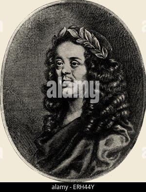 Sir William Davenant, from an engraving by Faithorne after Greenhill. English poet and playwright, 1606 - 7 April 1668. Stock Photo