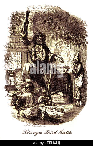 A Christmas Carol Scrooges Third Visitor John Leech Illustration in the ...