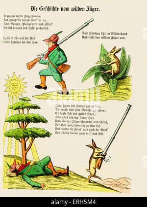 Der Struwwelpeter [Shock-headed Peter]  by Dr. Heinrich Hoffmann. The Story of the Wild Huntsman [Die Geschichte vom wilden Stock Photo