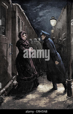 Anna Karenina by Lev Nikolayevich Tolstoy. Illustrations by Paul Frenzeny. Caption reads: 'Vronsky encounters Anna at the Stock Photo