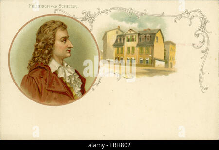 Friedrich von Schiller - portrait. Schiller: German poet, 10 November 1759 - 9 May 1805. Stock Photo