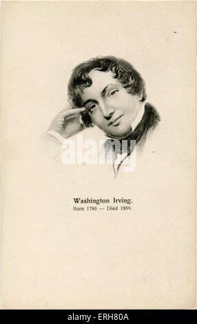 Washington Irving - portrait. American writer and historian: 3 April 1783 – 28 November 1859. Stock Photo