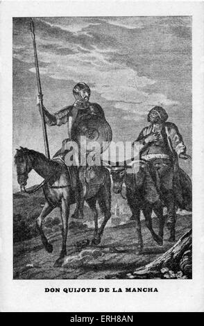 Don Quixote and Sancho Panza. Don Quixote by Miguel de Cervantes. Spanish novelist, poet, and playwright: 29  September 1547 – Stock Photo