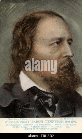 Lord Tennyson - portrait. Alfred Tennyson, 1st Baron Tennyson, English poet and UK 's Poet Laureate (1850 to death):  6 August Stock Photo