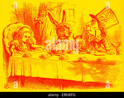 Alice in Wonderland - the Mad Hatter's Tea Party - from the book by Lewis Carroll (Charles Lutwidge Dodgson), English children's writer and mathematician 27 January 1832- 14 January 1898. First published 1865. Illustrations by John Tenniel 1820-1914.
