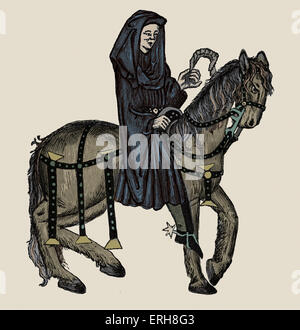 The Pardoner   - character in Geoffrey Chaucer 's  - Canterbury Tales English writer 1342-1400 Stock Photo