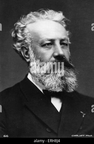 Jules Verne - Portrait. French writer. 1828-1905.  Author of 'Eighty days around the world', 'Journey to the centre of the Stock Photo