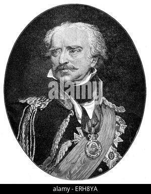 Gebhard Leberecht von Blücher - after portrait by Sir Thomas Lawrence.  Prussian Generalfeldmarschall who led his army against Stock Photo