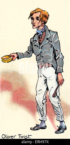 Oliver Twist - novel by Charles Dickens. Illustration of Oliver Twist, orphan and eponymous protagonist. Illustration from Stock Photo