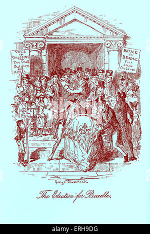 Sketches by Boz: Illustrative of Every- Day Life and Everyday People by Charles Dickens. Scene: 'The Election for Beadle'. Stock Photo