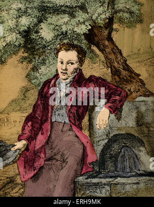 Alexander Pushkin in Crimea, 1820.  Russian poet, dramatist and novelist, 1790-1837.  Music inspired by his work includes: Stock Photo