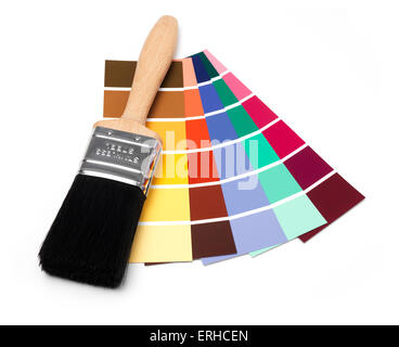 Paint swatches with brush Stock Photo