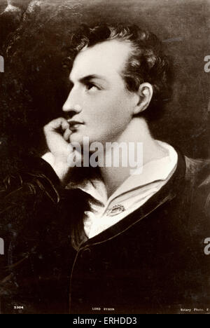 Lord Byron - Portrait of the British poet 1788-1824, Rotary Photo Stock Photo