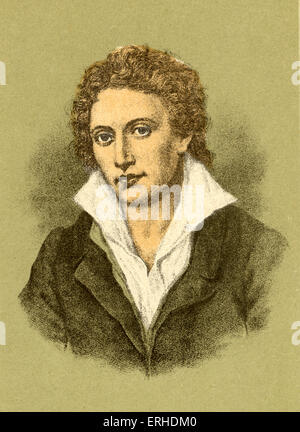 Percy Bysshe Shelley - portrait of the English poet. 4 August 1792 - 8 July 1822.  Byron connection.  Mary Shelley connection. Stock Photo