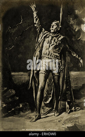Sir Henry Irving - British actor in role of Mephistopheles in 'Faust' 6 February, 1838 - 13 October, 1905 Stock Photo