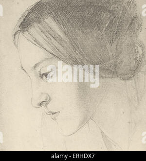 Christina Georgina  Rossetti  - portrait -  English poet 1830 - 1894. Poetry Stock Photo