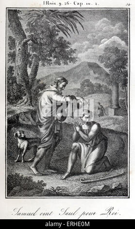 Bible, Samuel anointing Saul as king The first king of Israel. Kings Stock Photo