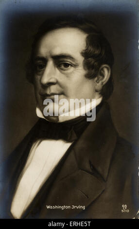 Washington Irving, portrait, American writer. 3 April 1783- 28 November 1859 Stock Photo