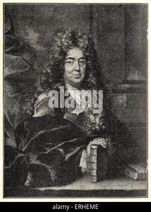 Charles Perrault - French author - portrait 1628-1703 -  took part in the creation of the Academy of Sciences - portrait by Stock Photo