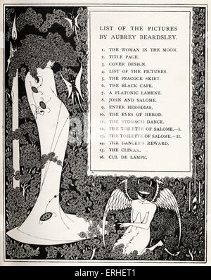 'List of Pictures' - Aubrey Beardsley's illustration for 'Salome' by Oscar Wilde, first performed in England on 10 May 1905. Stock Photo