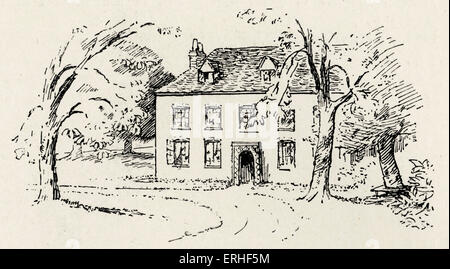 Jane Austen - Steventon parsonage where the English novelist was born 1775-1817 Stock Photo