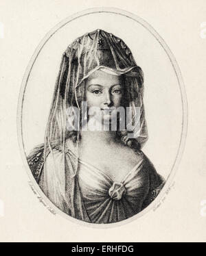 Queen Marie Antoinette of Austria - portrait wearing crown.  Married to French King Louis XIV.  Daughter of Emperor Francois I Stock Photo