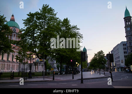 Belfast City Hall and donegal square in early evening Northern Ireland UK Stock Photo