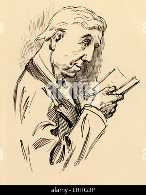 Lewis Carroll - portrait of the British author reading, real name Charles Lutwidge Dodgson. 27 January 1832 - 14 January 1898. Stock Photo