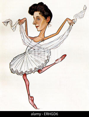 Anna Pavlova, caricature by Nicolas Legat. Russian dancer 31 January 1881 - 22 January 1931. Legat: 1869-1937 Stock Photo
