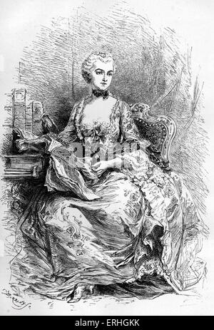 Madame de Pompadour, mistress of French King Louis XV. Color