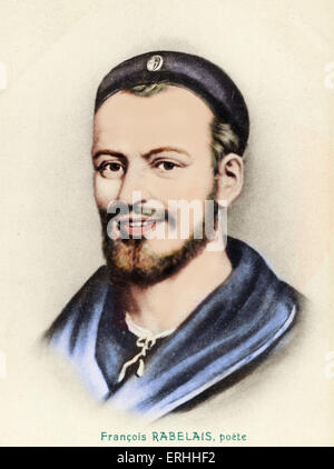 Francois Rabelais, portrait. French poet and writer, 1495 - 1553. Colourised image. Stock Photo