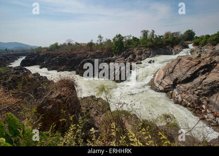 Li Phi Falls, Don Khon Island, Laos Stock Photo