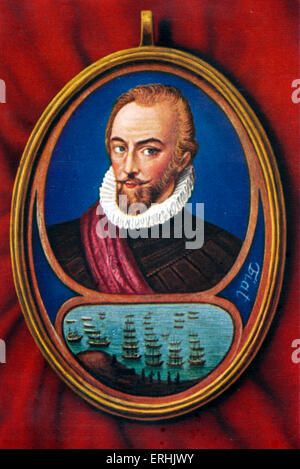 Sir Walter Raleigh. Portrait of the English soldier, explorer, courtier and writer. 1552-1618. Elizabeth I connection Stock Photo