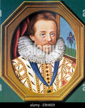 James I. Portrait of the King of England, King of Scots and King of Ireland. 19 June 1566 – 27 March 1625 Stock Photo