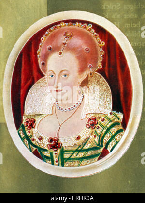 Anne of Denmark. Potrait of the queen consort of King James I of England and VI of Scotland. 14 October 1574 –  4 March 1619 Stock Photo