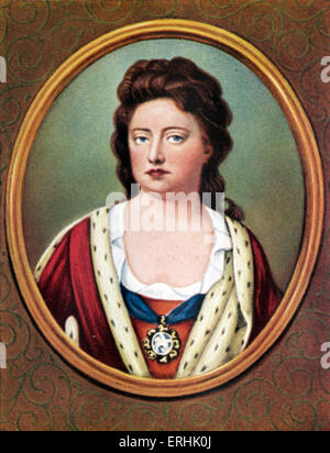 Anne. Portrait of the Queen of England, Scotland and Ireland. On 1 May 1707, when England and Scotland combined into a single Stock Photo